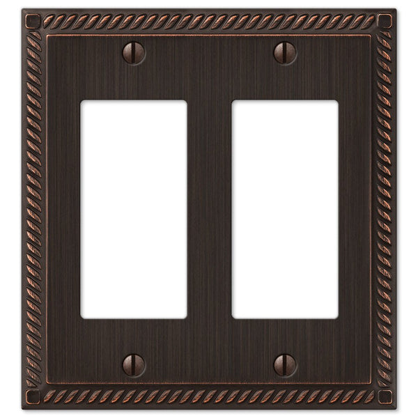 Georgian Aged Bronze Cast - 2 Rocker Wallplate - Wallplate Warehouse 54RRVB 070686569764 2 Rocker