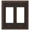 Georgian Aged Bronze Cast - 2 Rocker Wallplate - Wallplate Warehouse 54RRVB 070686569764 2 Rocker