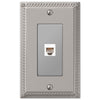 Georgian Satin Nickel Cast - 1 Phone Jack Wallplate - Wallplate Warehouse 54PHN 070686581131 Phone Jacks