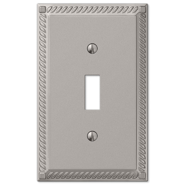 Georgian Satin Nickel Cast - 1 Toggle Wallplate - Wallplate Warehouse 54TN 070686452882 1 Toggle