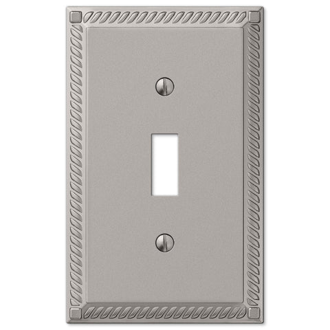 Georgian Satin Nickel Cast - 1 Toggle Wallplate - Wallplate Warehouse 54TN 070686452882 1 Toggle