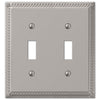Georgian Satin Nickel Cast - 2 Toggle Wallplate - Wallplate Warehouse 54TTN 070686452905 2 Toggle