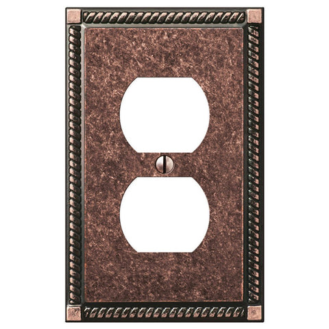 Georgian Tumbled Aged Bronze Cast - 1 Duplex Wallplate - Wallplate Warehouse 54DAZ 070686559390 1 Duplex