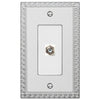 Greek Key Frosted Chrome Cast - 1 Cable Jack Wallplate - Wallplate Warehouse 42CXSCH 070686580875 Cable Jacks