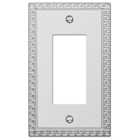 Greek Key Frosted Chrome Cast - 1 Rocker Wallplate - Wallplate Warehouse 42RSCH 070686559369 1 Rocker