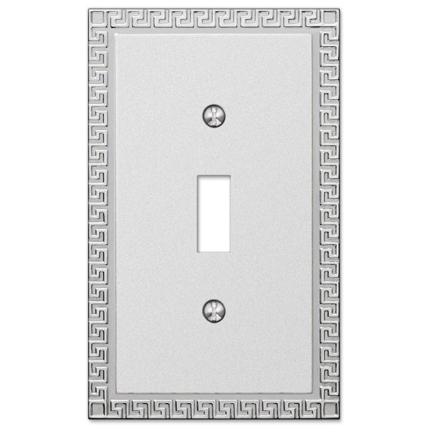 Greek Key Frosted Chrome Cast - 1 Toggle Wallplate - Wallplate Warehouse 42TSCH 070686559345 1 Toggle
