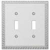 Greek Key Frosted Chrome Cast - 2 Toggle Wallplate - Wallplate Warehouse 42TTSCH 070686559376 2 Toggle