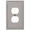 Greek Key Satin Nickel Cast - 1 Duplex Wallplate - Wallplate Warehouse 42DN 070686569696 1 Duplex