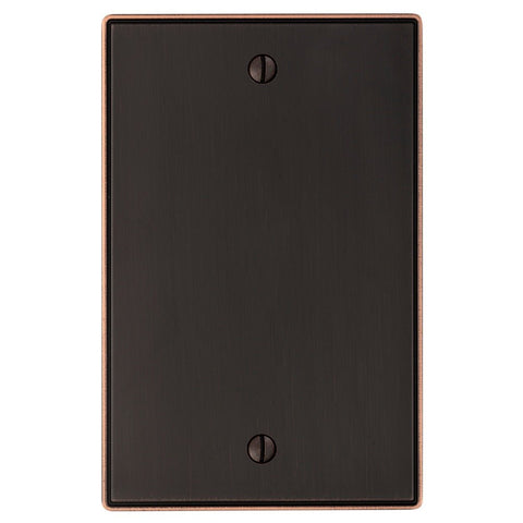 Halle Aged Bronze Cast - 1 Blank Wallplate - Wallplate Warehouse 70BDB 070686001677 1 Blank