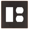 Halle Aged Bronze Cast - 1 Rocker / 1 Duplex Wallplate - Wallplate Warehouse 70RDDB - B 070686020548 1 Rocker / 1 Duplex
