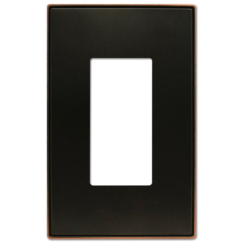 Halle Aged Bronze Cast - 1 Rocker Wallplate - Wallplate Warehouse 70RDB 070686001592 1 Rocker