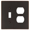 Halle Aged Bronze Cast - 1 Toggle / 1 Duplex Wallplate - Wallplate Warehouse 70TDDB 070686001578 1 Toggle / 1 Duplex