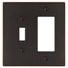 Halle Aged Bronze Cast - 1 Toggle / 1 Rocker Wallplate - Wallplate Warehouse 70TRDB 070686001639 1 Toggle / 1 Rocker