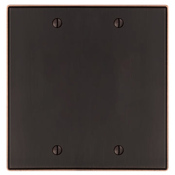 Halle Aged Bronze Cast - 2 Blank Wallplate - Wallplate Warehouse 70BBDB - B 070686020555 2 Blank
