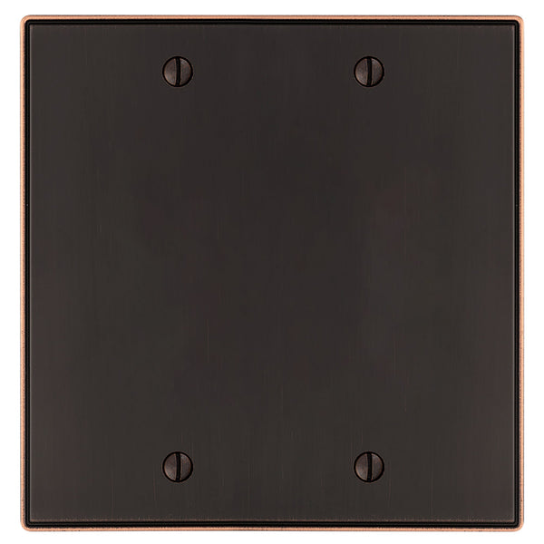 Halle Aged Bronze Cast - 2 Blank Wallplate - Wallplate Warehouse 70BBDB - B 070686020555 2 Blank