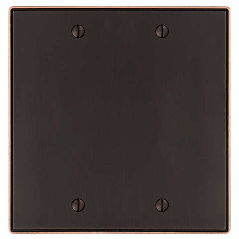 Halle Aged Bronze Cast - 2 Blank Wallplate - Wallplate Warehouse 70BBDB - B 070686020555 2 Blank