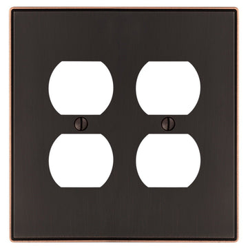 Halle Aged Bronze Cast - 2 Duplex Wallplate - Wallplate Warehouse 70DDDB 070686001561 2 Duplex