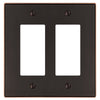 Halle Aged Bronze Cast - 2 Rocker Wallplate - Wallplate Warehouse 70RRDB 070686001608 2 Rocker