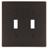 Halle Aged Bronze Cast - 2 Toggle Wallplate - Wallplate Warehouse 70TTDB 070686001523 2 Toggle