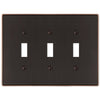 Halle Aged Bronze Cast - 3 Toggle Wallplate - Wallplate Warehouse 70TTTDB 070686001530 3 Toggle