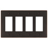 Halle Aged Bronze Cast - 4 Rocker Wallplate - Wallplate Warehouse 70R4DB 070686001622 4 Rocker