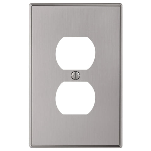 Halle Brushed Nickel Cast - 1 Duplex Wallplate - Wallplate Warehouse 70DBN 070686001349 1 Duplex