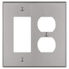 Halle Brushed Nickel Cast - 1 Rocker / 1 Duplex Wallplate - Wallplate Warehouse 70RDBN - B 070686020524 1 Rocker / 1 Duplex
