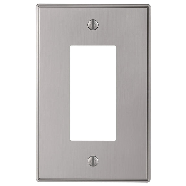 Halle Brushed Nickel Cast - 1 Rocker Wallplate - Wallplate Warehouse 70RBN 070686001387 1 Rocker