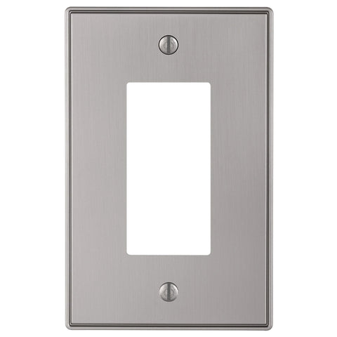 Halle Brushed Nickel Cast - 1 Rocker Wallplate - Wallplate Warehouse 70RBN 070686001387 1 Rocker