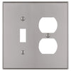 Halle Brushed Nickel Cast - 1 Toggle / 1 Duplex Wallplate - Wallplate Warehouse 70TDBN 070686001363 1 Toggle / 1 Duplex