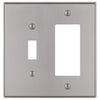 Halle Brushed Nickel Cast - 1 Toggle / 1 Rocker Wallplate - Wallplate Warehouse 70TRBN 070686001424 1 Toggle / 1 Rocker