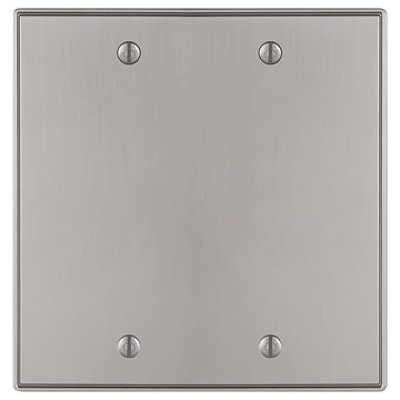 Halle Brushed Nickel Cast - 2 Blank Wallplate - Wallplate Warehouse 70BBBN - B 070686020531 2 Blank