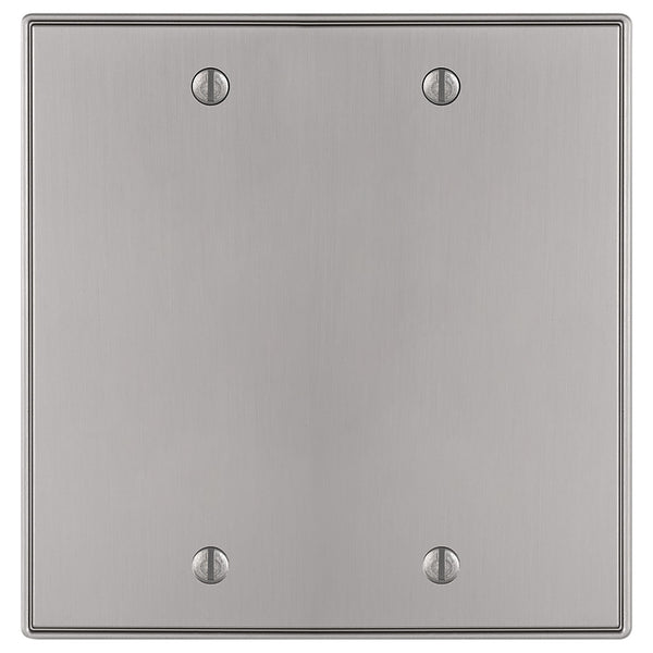 Halle Brushed Nickel Cast - 2 Blank Wallplate - Wallplate Warehouse 70BBBN - B 070686020531 2 Blank