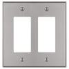 Halle Brushed Nickel Cast - 2 Rocker Wallplate - Wallplate Warehouse 70RRBN 070686001394 2 Rocker