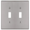 Halle Brushed Nickel Cast - 2 Toggle Wallplate - Wallplate Warehouse 70TTBN 070686001318 2 Toggle