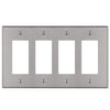 Halle Brushed Nickel Cast - 4 Rocker Wallplate - Wallplate Warehouse 70R4BN 070686001417 4 Rocker