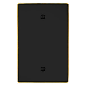 Halle Matte Black w/ Champagne Bronze Border Cast - 1 Blank Wallplate - Wallplate Warehouse 70B - MBCB - B 070686021514 1 Blank