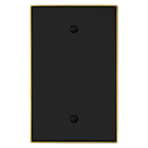Halle Matte Black w/ Champagne Bronze Border Cast - 1 Blank Wallplate - Wallplate Warehouse 70B - MBCB - B 070686021514 1 Blank