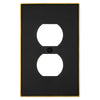 Halle Matte Black w/ Champagne Bronze Border Cast - 1 Duplex Wallplate - Wallplate Warehouse 70D - MBCB - B 070686020982 1 Duplex
