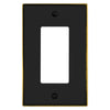 Halle Matte Black w/ Champagne Bronze Border Cast - 1 Rocker Wallplate - Wallplate Warehouse 70R - MBCB - B 070686021002 1 Rocker