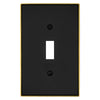 Halle Matte Black w/ Champagne Bronze Border Cast - 1 Toggle Wallplate - Wallplate Warehouse 70T - MBCB - B 070686020944 1 Toggle