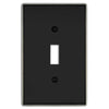 Halle Matte Black w/ Nickel Border Cast - 1 Toggle Wallplate - Wallplate Warehouse 70T - MBBN - B 070686021088 1 Toggle