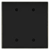Halle Matte Black w/ Nickel Border Cast - 2 Blank Wallplate - Wallplate Warehouse 70BB - MBBN - B 070686021491 2 Blank