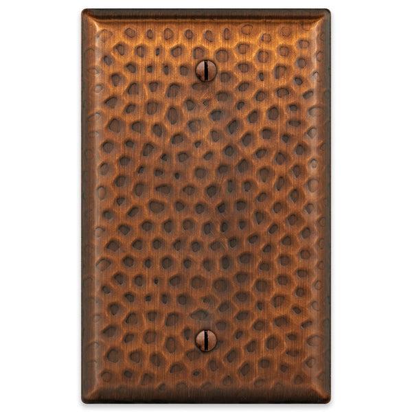 Hammered Aged Copper Steel - 1 Blank Wallplate - Wallplate Warehouse 156BAC - B 070686017548 1 Blank