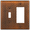 Hammered Aged Copper Steel - 1 Toggle / 1 Rocker Wallplate - Wallplate Warehouse 156TRAC - B 070686017517 1 Toggle / 1 Rocker