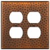 Hammered Aged Copper Steel - 2 Duplex Wallplate - Wallplate Warehouse 156DDAC - B 070686017463 2 Duplex
