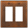 Hammered Aged Copper Steel - 2 Rocker Wallplate - Wallplate Warehouse 156RRAC - B 070686017494 2 Rocker
