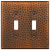 Hammered Aged Copper Steel - 2 Toggle Wallplate - Wallplate Warehouse 156TTAC - B 070686017432 2 Toggle