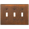 Hammered Aged Copper Steel - 3 Toggle Wallplate - Wallplate Warehouse 156TTTAC - B 070686017449 3 Toggle