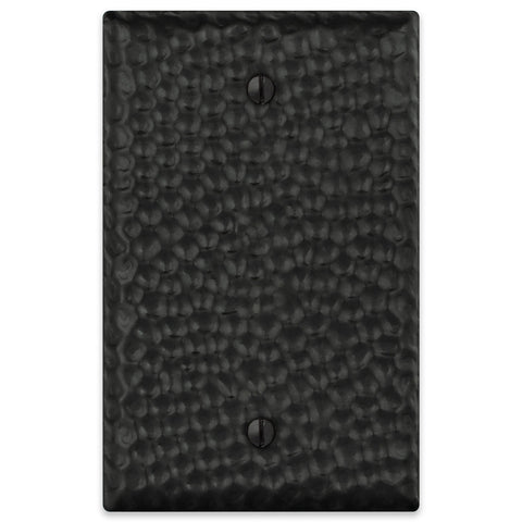 Hammered Matte Black Steel - 1 Blank Wallplate - Wallplate Warehouse 156BMB - B 070686017760 1 Blank
